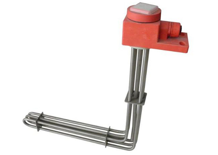 3 Element 12.7mm Tubes Stainless Steel Immersion Heater L Shaped
