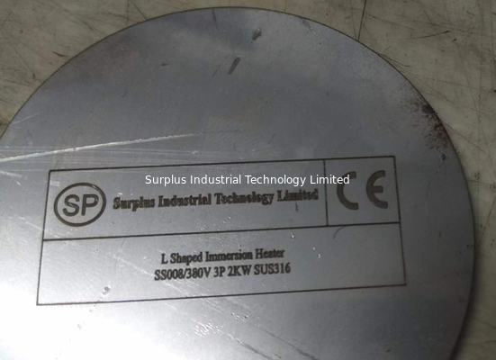 L Shaped 380V 3P 2KW SUS316 Immersion Heater With PP Cover