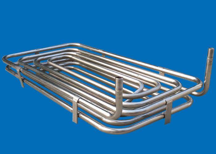 Double Layer SUS316 Immersion Heat Exchanger For Cooling Alkaline Solution